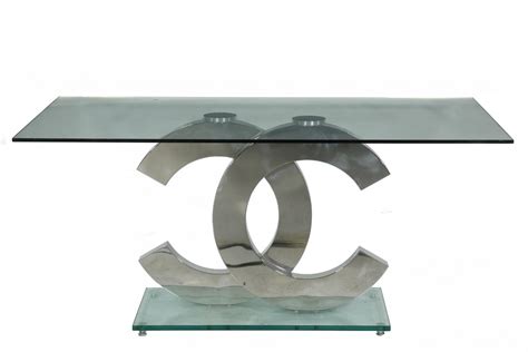 coco chanel rectangular glass table